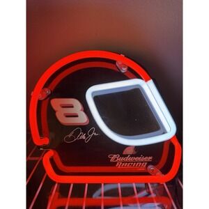 Budweiser #8 Dale Earnhardt Jr. Helmet Racing 9.5" X 9" Neon Light Sign